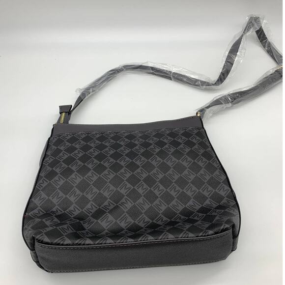 Isaac Mizrahi Live Crossbody Bag Women Multi Pouch Signature Canvas Gray Purse - Picture 3 of 11